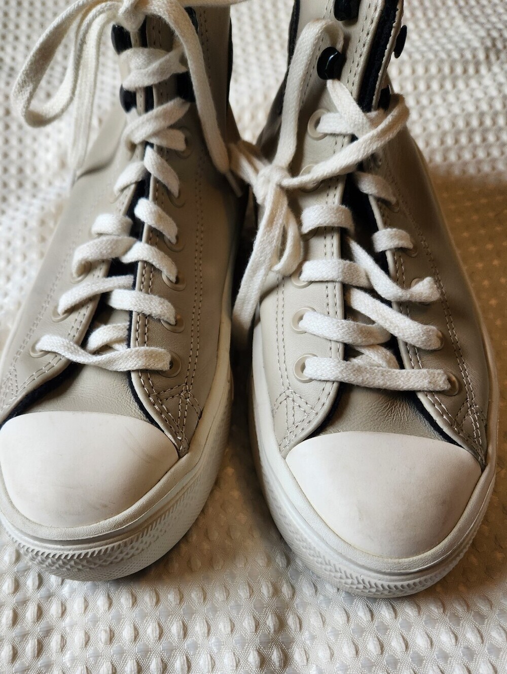 Women's Platform Leather Converse All Star High Tops Size 8